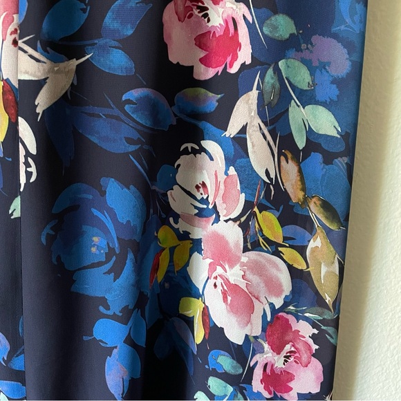 🎉HP🎉 NWOT Adrianna Papell FLORAL-PRINT CROPPED JUMPSUIT WITH CHIFFON OVERLAY - Picture 10 of 12